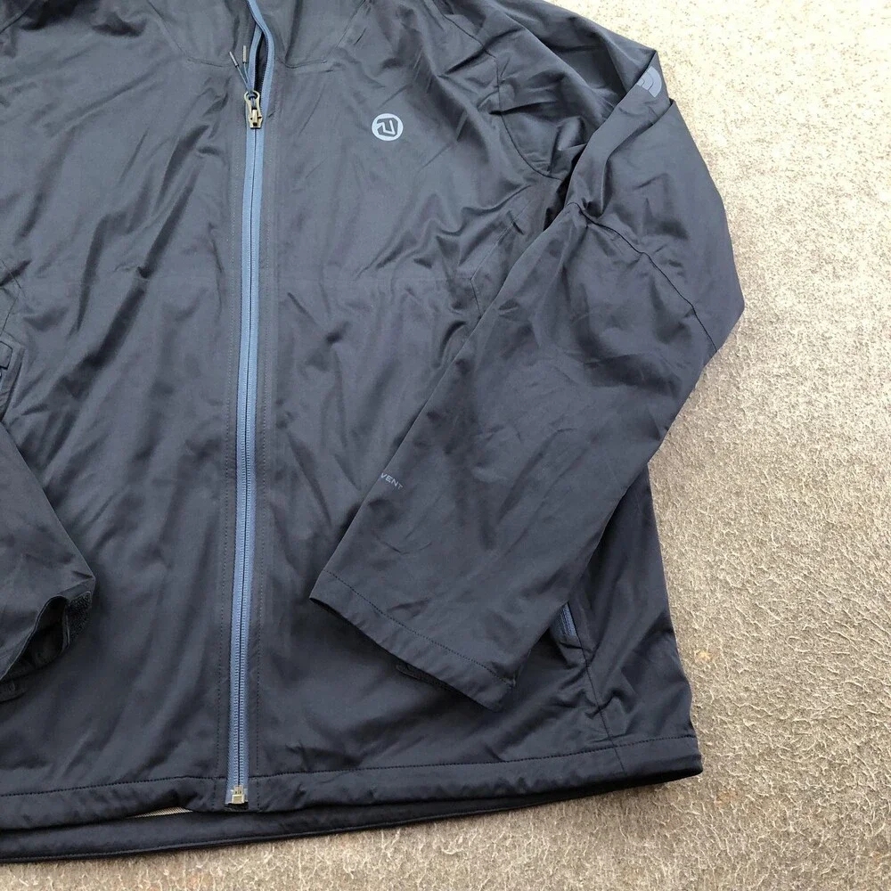The North Face Jacket Mens Large Blue Hooded Waterproof Rain Shell Full Zip